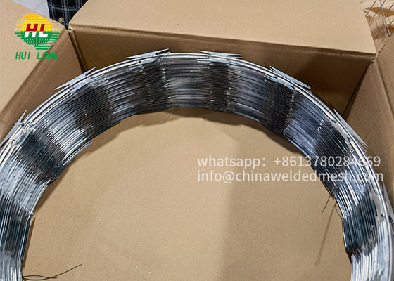 steel blade 2.5mm Concertina Barbed Wire , Snake Belly Razor Ribbon Wire