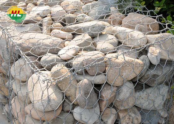 Landscape Wall Gabion Wire Baskets , Steel Wire Pvc Coated Gabion Box