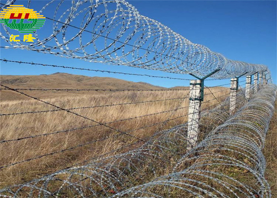 국경 보안을 위한 뜨거운 담궈진 직류 전기를 통한 BTO-18 Conertina 면도칼 철사